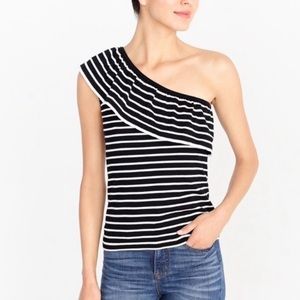 J. Crew striped one-shoulder top